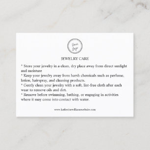 Jewelry Care Kaart Uw Logo QR Code toevoegen Visitekaartje