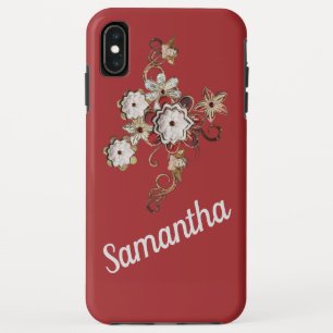 Jewelry Design op Rich Red Background iPhone XS Max Hoesje