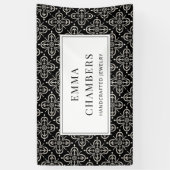 Jewelry Designer Black White Motif Pattern Spandoek (Verticaal)