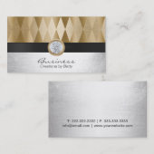 Jewelry Designer Modern Gold & Silver Visitekaartje (Voorkant / Achterkant)