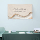 Jewelry Designer Pink Gold Glitter Marble Agate Spandoek (Beurs)