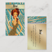 Jewelry Diamonds Red Zebra Beige Blauwgroen Leopar Visitekaartje (Voorkant / Achterkant)