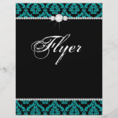 Jewelry Flyer Hair Salon Damask Black Classy (Achterkant)