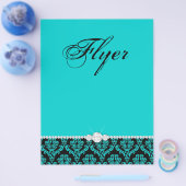 Jewelry Flyer Hair Salon Damask Black Classy (Enkel)