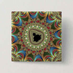 Jewelry Fractal Vierkante Button 5,1 Cm