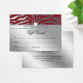 Jewelry Gift Kaart Luxury Zebra Red Silver Sparkle (Bureau)