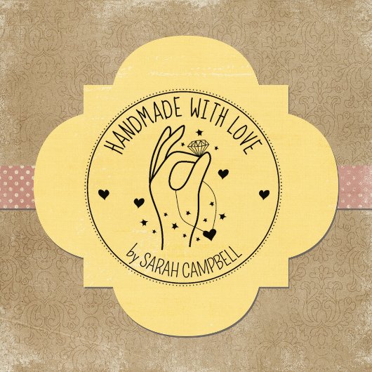 Jewelry Handmade with love, Custom Rubberstempel