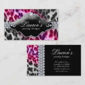 Jewelry Leopard Visitekaartje Roze Black (Voorkant / Achterkant)