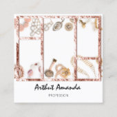 Jewelry Luxury Goods Pearls Gold Roos omwoeld Vierkante Visitekaartje (Voorkant)