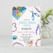 Jewelry Making Party Birthday Invitation (Debout devant)