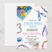 Jewelry Making Party Birthday Invitation (Devant / Derrière)
