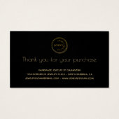 Jewelry Product Black Care Kaart (Achterkant)