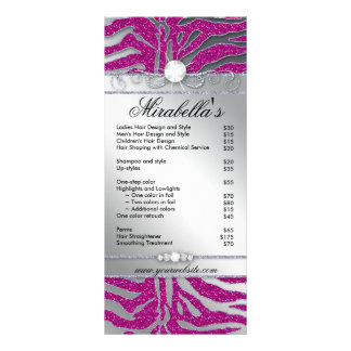 Jewelry Rack Kaart Zebra Luxury PInk Sparkle Silve