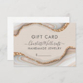 Jewelry roze goudglitter Marble Gift Certificate (Voorkant / Achterkant)