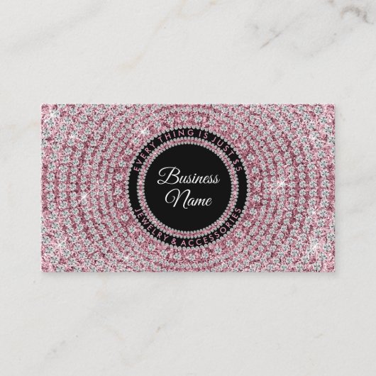 Jewelry Shop Pink Bling Visitekaartje (Voorkant)
