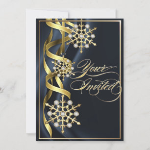 Jewels Jazzy Snowflake Black Holiday Card Kaart