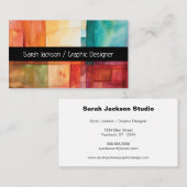 Jeweltone kleurblokken Graphic Artist Visitekaartje (Voorkant / Achterkant)