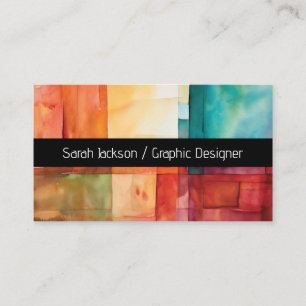 Jeweltone kleurblokken Graphic Artist Visitekaartje