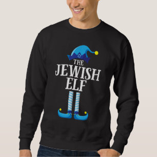 Jewish Blue Elf Matching Family, kerstPa Trui