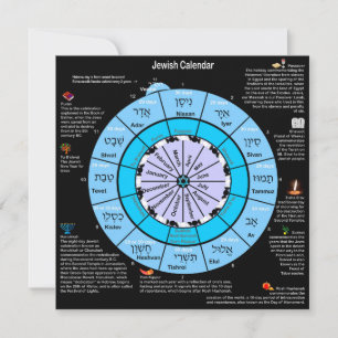 Jewish Calendar Flat Kaart