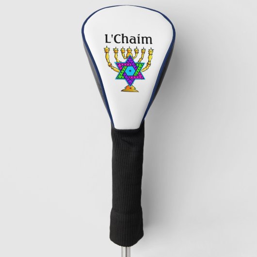 Jewish Candlesticks L'Chaim  Golfheadcover (Voorkant)