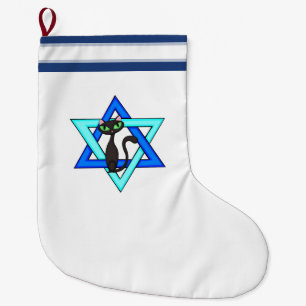 Jewish Cat Stars Grote Kerstsok