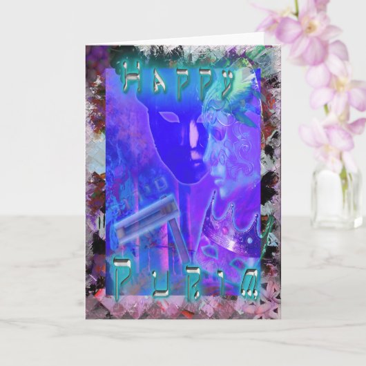 Jewish Celebration HAPPY PURIM Kaart (Orchidee)