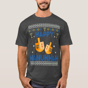Jewish Dreidel Menorah Star Happy Hanukkah Ugly Xm T-shirt