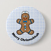 Jewish Gingerbrood Man Chrismukkah Button (Voorkant)