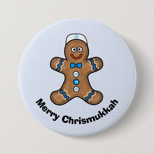 Jewish Gingerbrood Man Chrismukkah Button (Voorkant)
