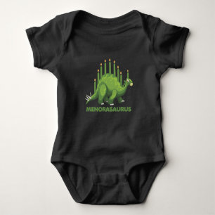 Jewish Hanukkah Dinosaur Menorah Jew Dino Fans Romper