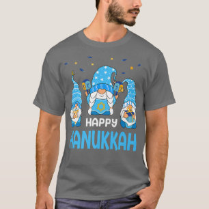 Jewish Happy Hanukkah Gnome Menorah Jew Holiday T-shirt