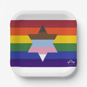 Jewish Inclusive Pride Flag Paper Borden Papieren Bordje