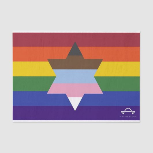 Jewish Inclusive Pride Flag Tissue Paper Tissuepapier (Voorkant)