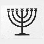 Jewish Menorah (symbool van het jodendom) Fleece Deken (Voorkant (Horizontaal))