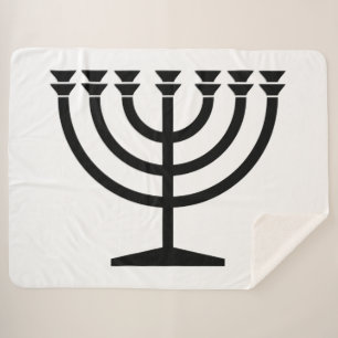 Jewish Menorah (symbool van het jodendom) Sherpa Deken