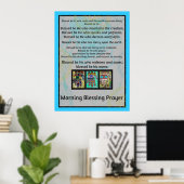 Jewish Morning Blessing Prayer Batik Hamsa Poster (Thuiskantoor)