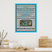 Jewish Morning Blessing Prayer Batik Hamsa Poster (Keuken)