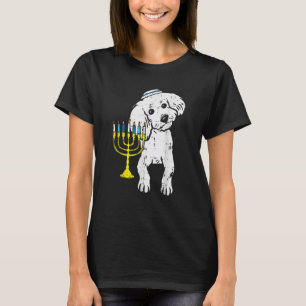 Jewish Poodle Dog Menorah Hanukkah Pajamas Chanuka T-shirt