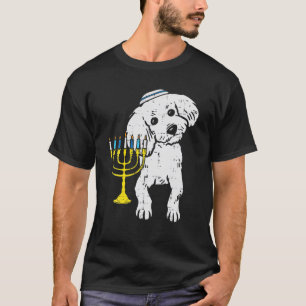 Jewish Poodle Dog Menorah Hanukkah Pajamas Chanuka T-shirt