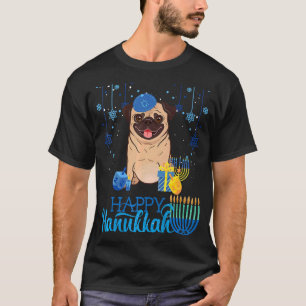 Jewish Pug Dog Menorah Pet Chanukah Hanukkah Jewis T-shirt