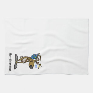 Jewish Reindeer Chrismukkah Kitchen Towel Theedoek