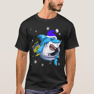 Jewish Shark Menorah Hanukkah Chanukah Animal T-shirt