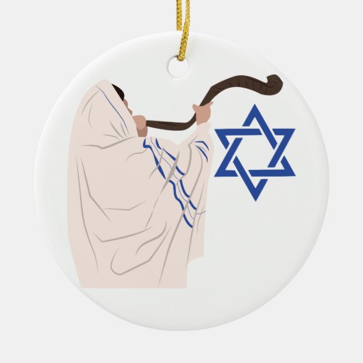 Jewish Shofar Keramisch Ornament (Voorkant)