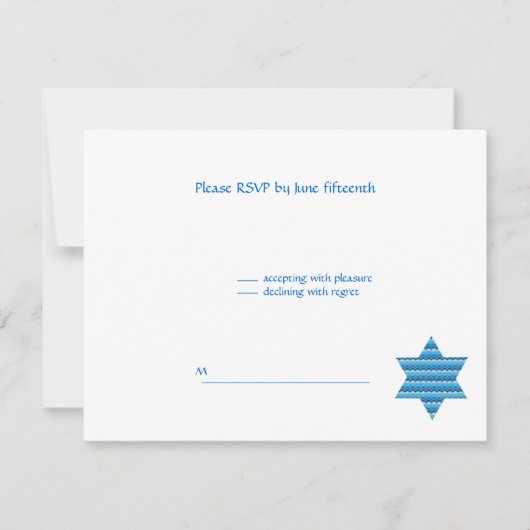 Jewish Star David Twins B'Nai Bnai Mitzvah RSVP (Voorkant)