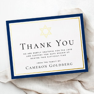 Jewish star folie donkerblauw sympathie bedankkaar uitnodiging briefkaart
