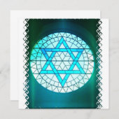 Jewish Star van David Invitation Kaart (Voorkant / Achterkant)