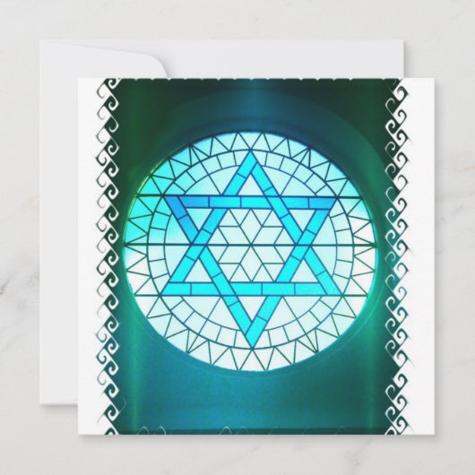 Jewish Star van David Invitation Kaart (Voorkant)