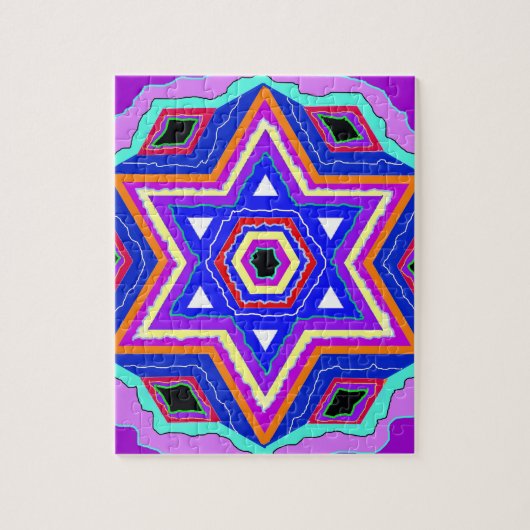 Jewish Star van David Legpuzzel (Verticaal)