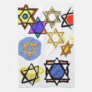 JEWISH STARS KITCHEN TOWELS - MOGEN DAVID GIFTS THEEDOEK